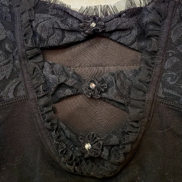 Dance Leotard & Black Tutu With Silver Glitter Sparkles - Picture 5 of 8